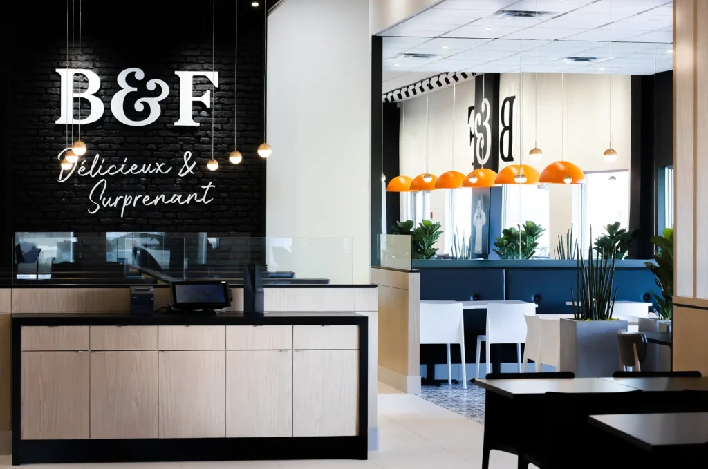 Ben & Florentine modern franchise interior with spacious seating, and a warm breakfast dining atmosphere in Canada. | How to Own a Ben & Florentine Franchise: A Top Breakfast Opportunity in Canada Blog